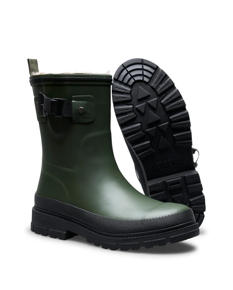 Bota de Agua Lina Fur Smooth Kaki/Black