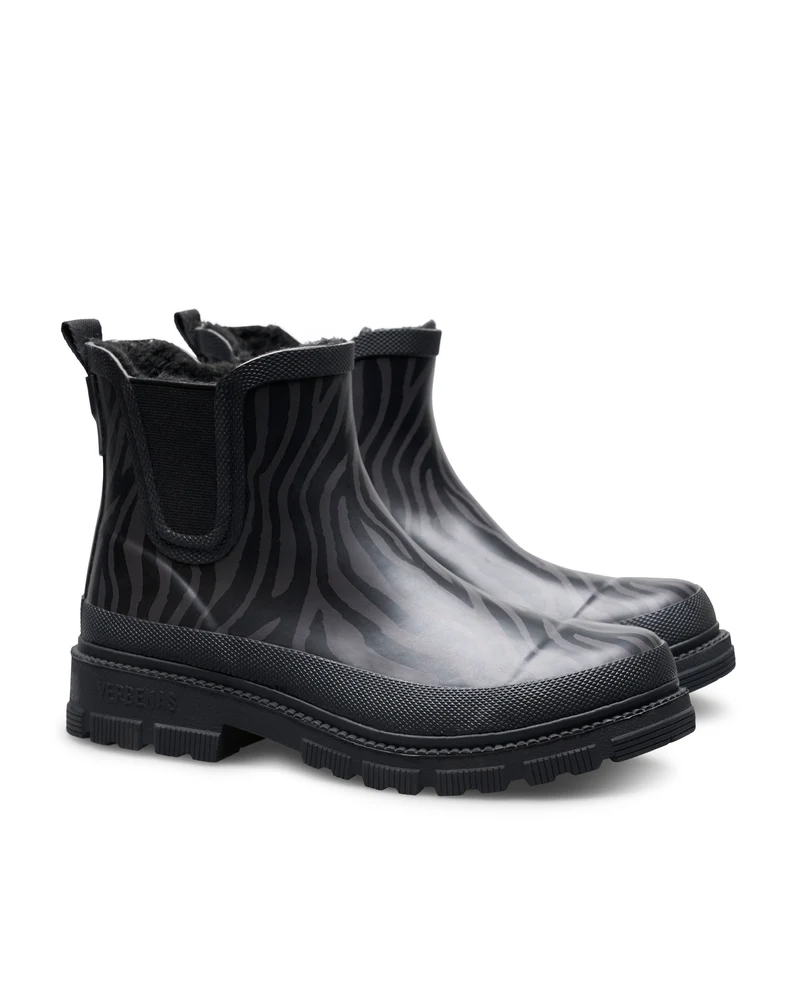 Bota de Agua Lua Fur Smooth Animal Black Zebra/Black
