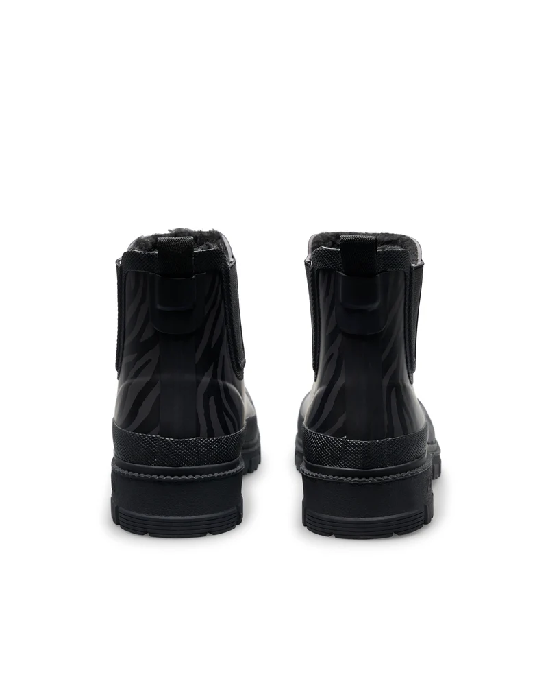 Bota de Agua Lua Fur Smooth Animal Black Zebra/Black