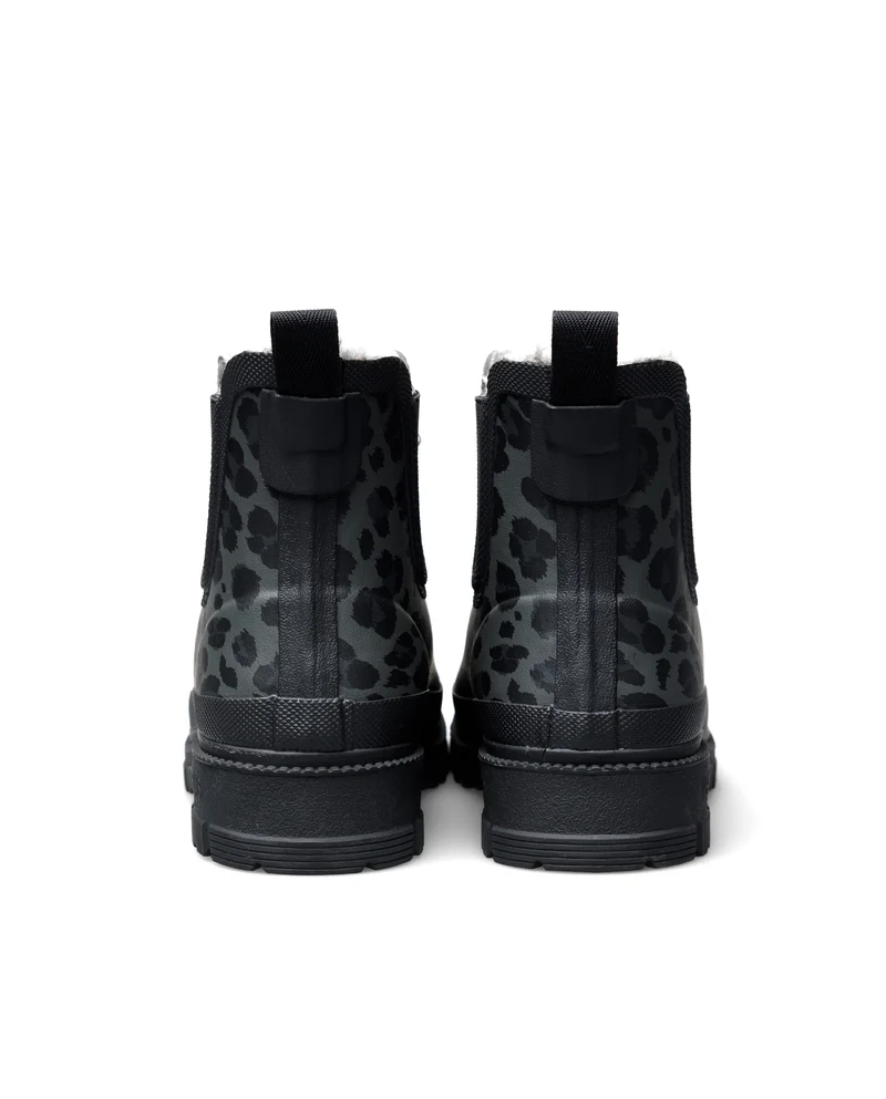 Bota de Agua Lua Fur Smooth Animal Black Leo/Black