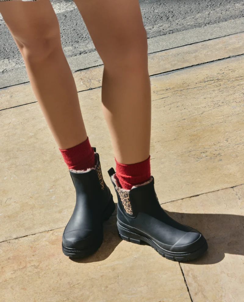 Bota de Agua Lua Fur Smooth Combi Animal Black/Sand Leo