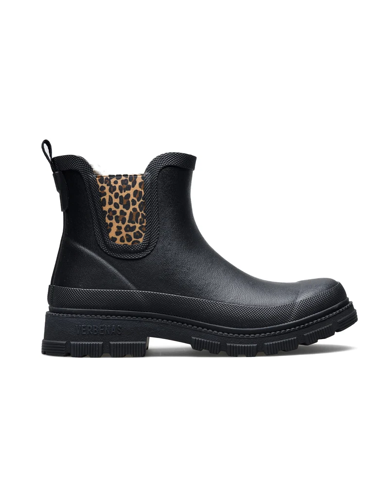 Bota de Agua Lua Fur Smooth Combi Animal Black/Sand Leo