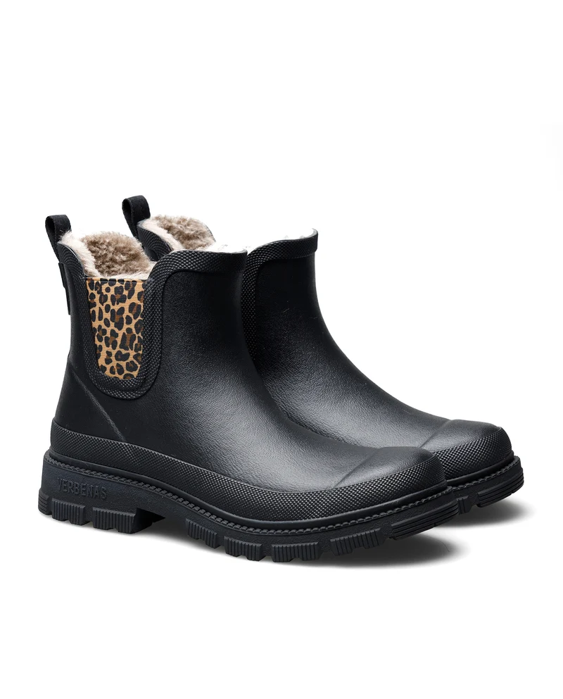 Bota de Agua Lua Fur Smooth Combi Animal Black/Sand Leo