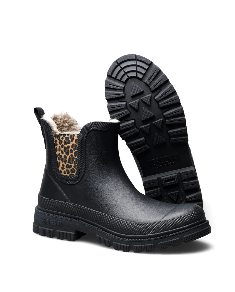 Bota de Agua Lua Fur Smooth Combi Animal Black/Sand Leo