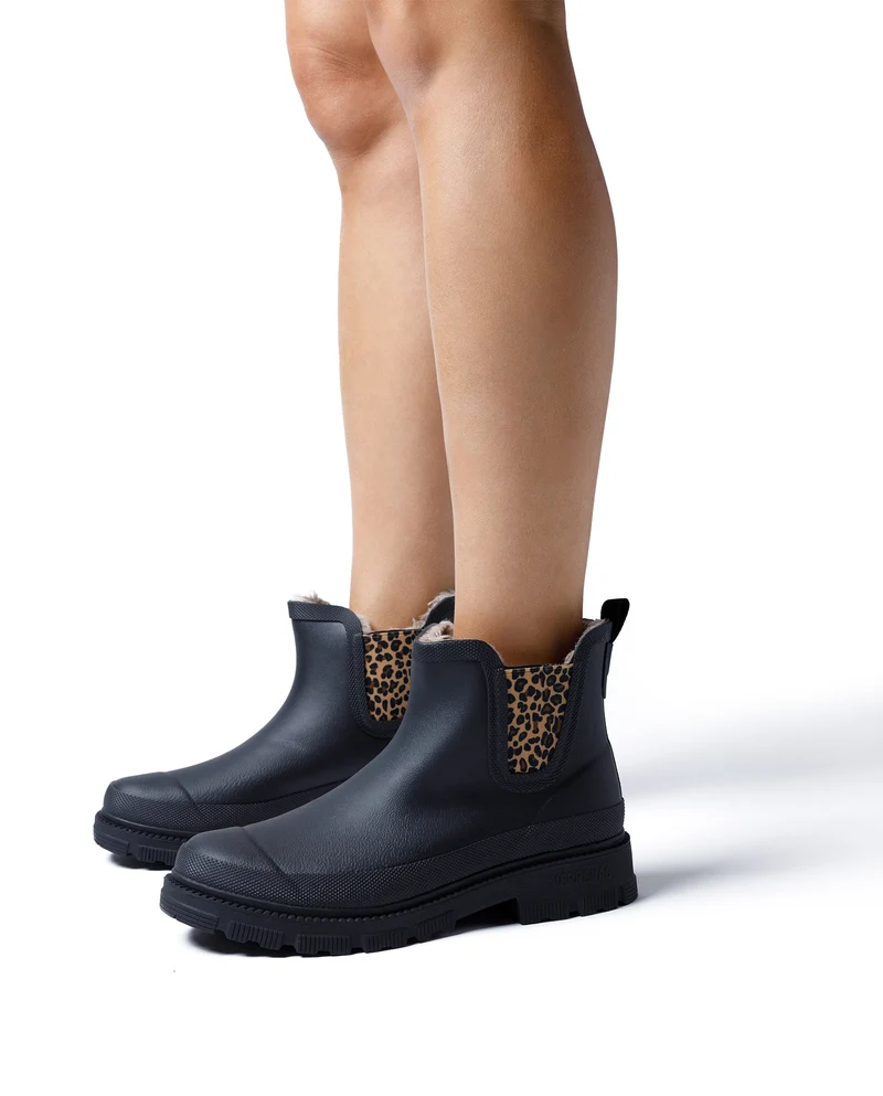Bota de Agua Lua Fur Smooth Combi Animal Black/Sand Leo