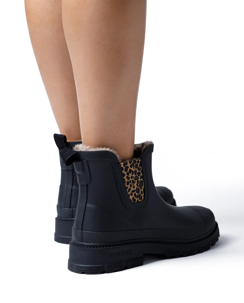Bota de Agua Lua Fur Smooth Combi Animal Black/Sand Leo