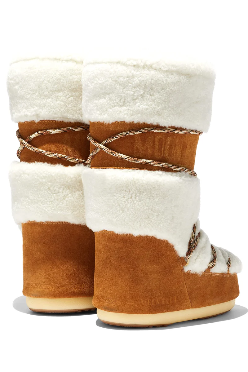 Moon Boot Damen Stiefel Icon Shearling Whisky/Off White