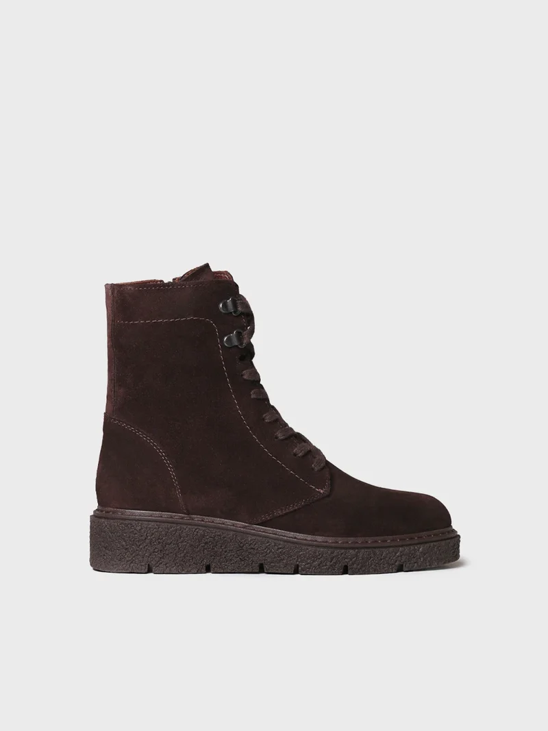 Bota con serraje en piel para mujer | NARA-SY