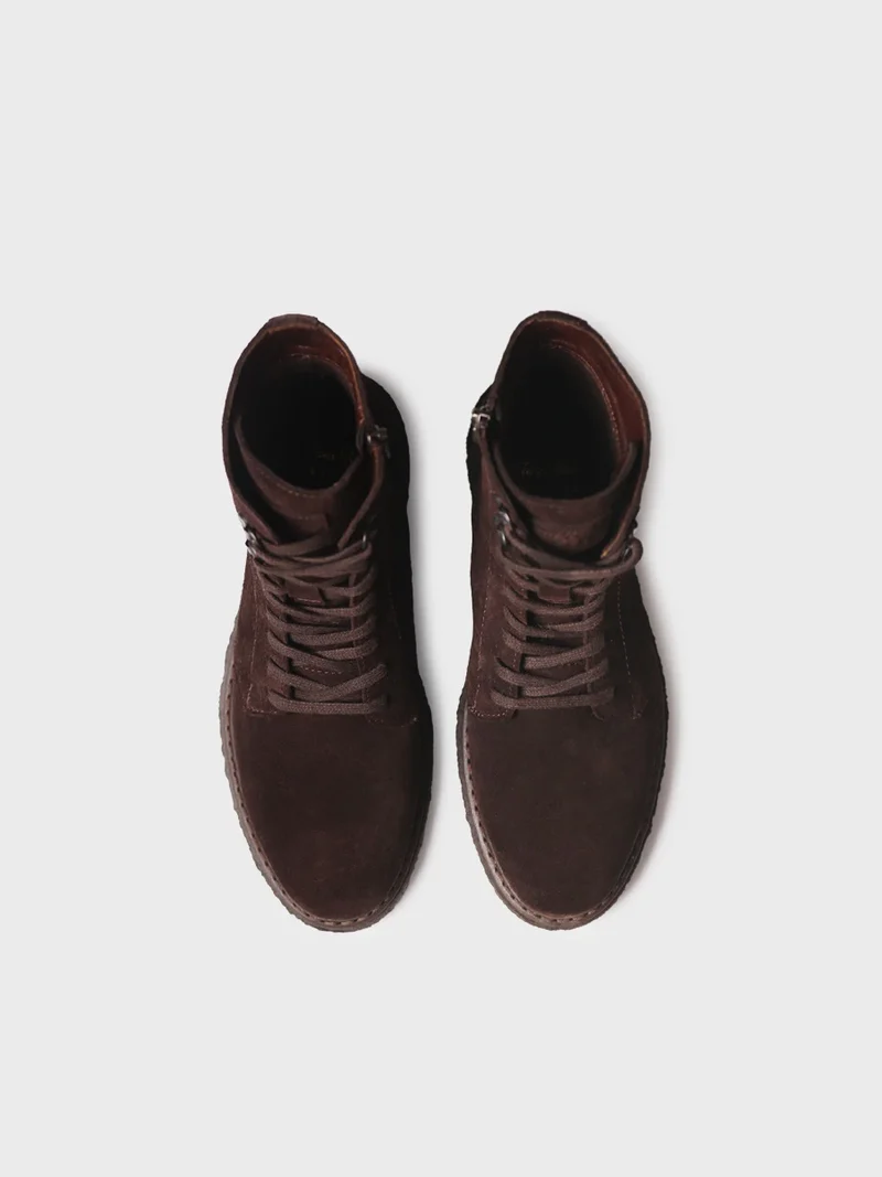 Bota con serraje en piel para mujer | NARA-SY