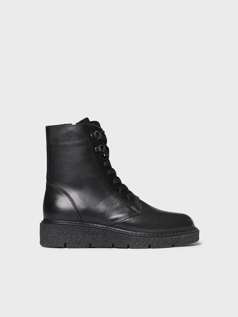 Bota con cordones en piel para mujer | NARA-P