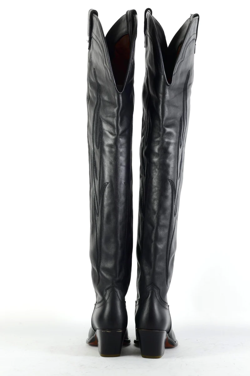Overknees Leder schwarz