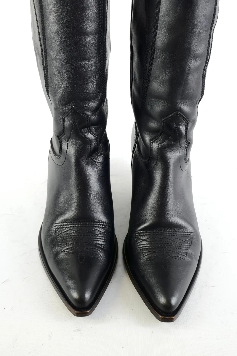 Overknees Leder schwarz
