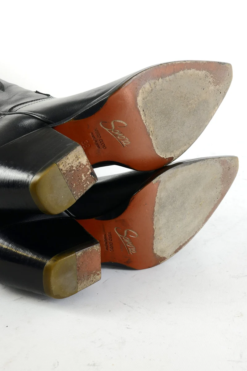 Overknees Leder schwarz