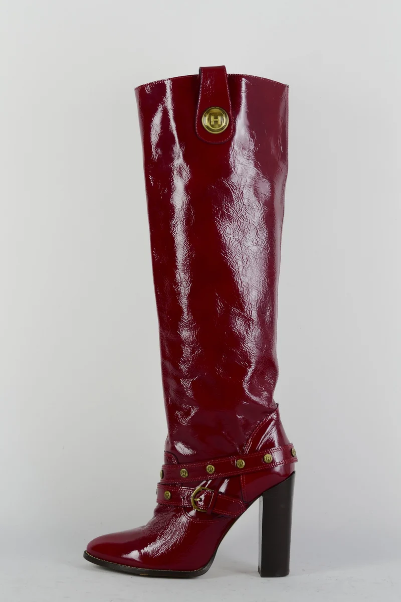 Stiefel Leder bordeaux