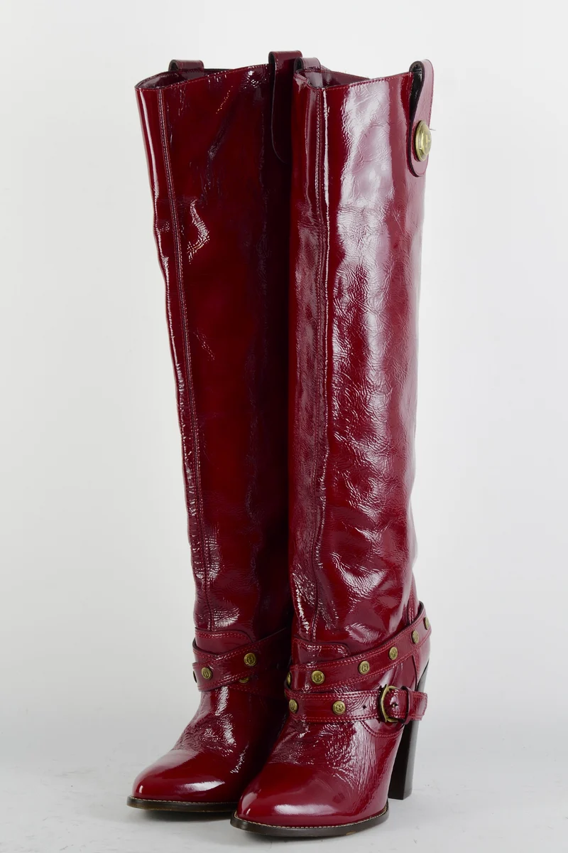 Stiefel Leder bordeaux
