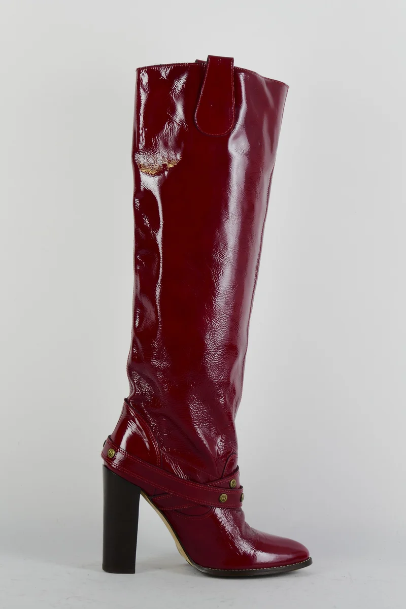 Stiefel Leder bordeaux