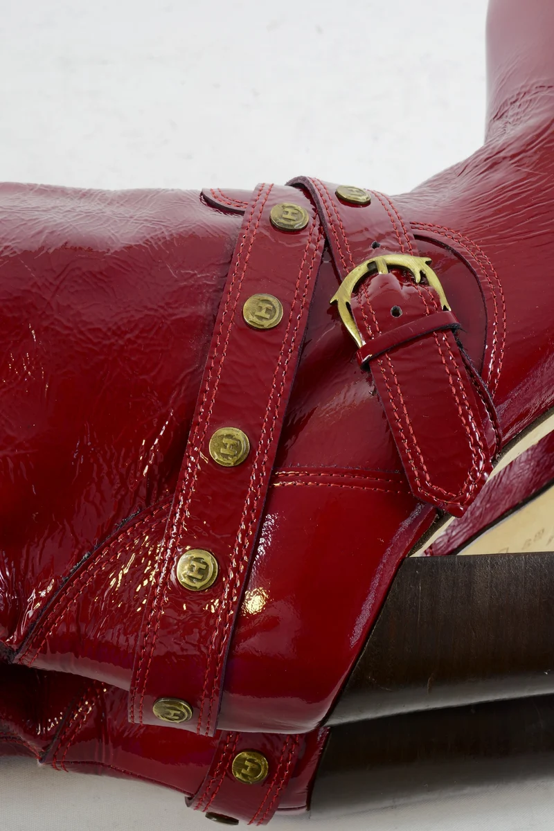 Stiefel Leder bordeaux
