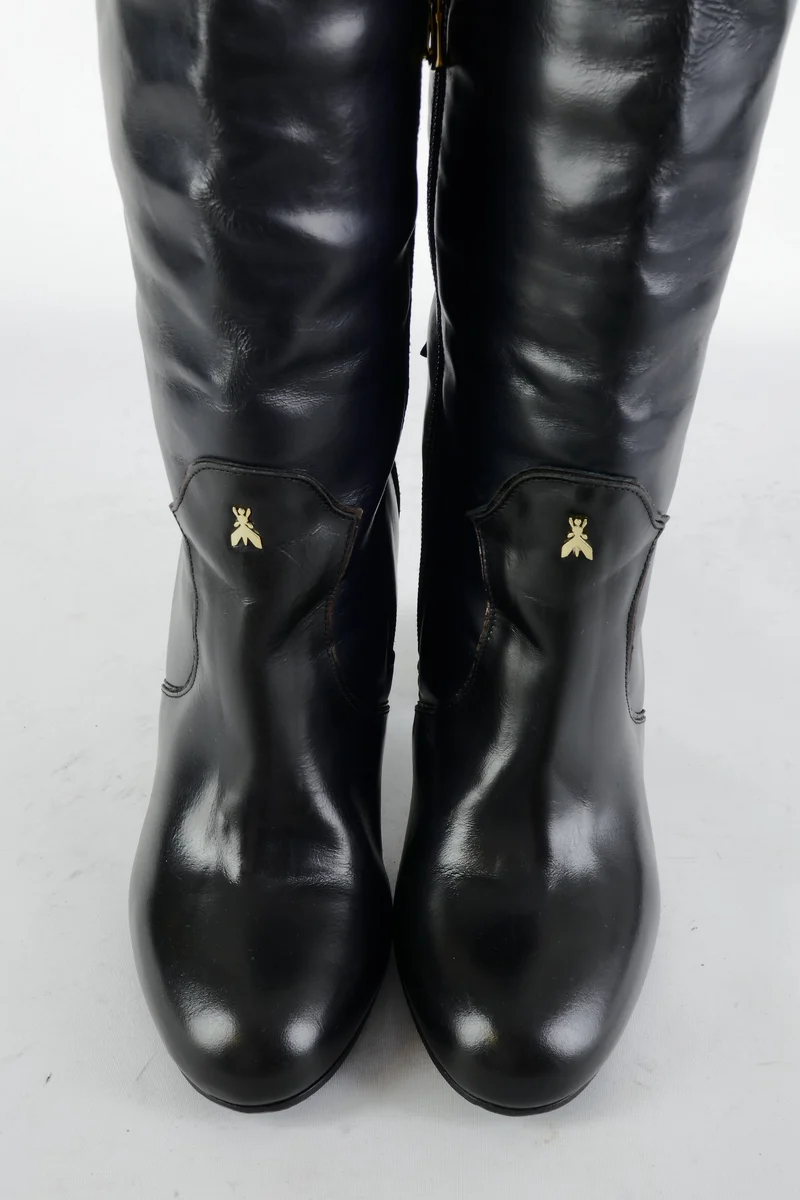 Overknees Leder schwarz