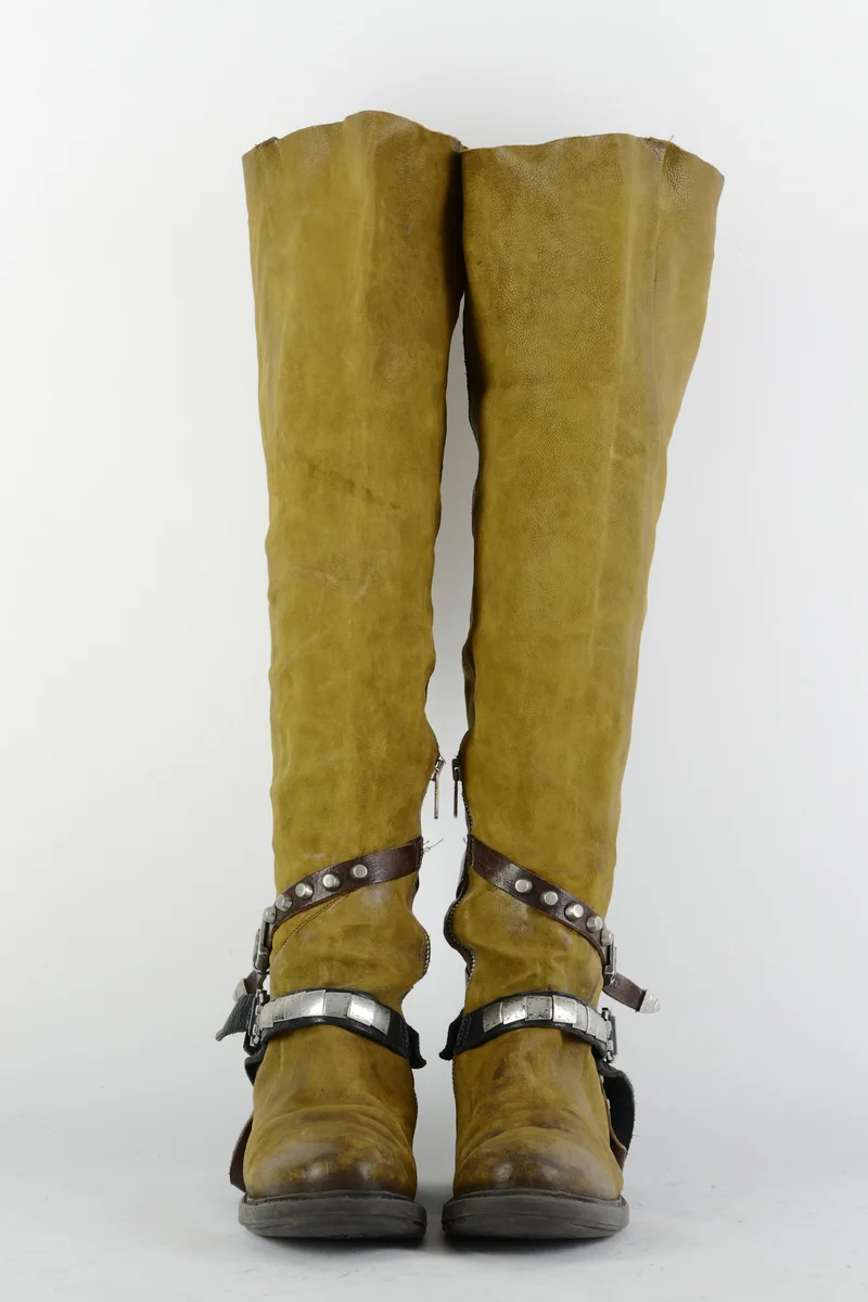 Hohe Stiefel Leder senffarben