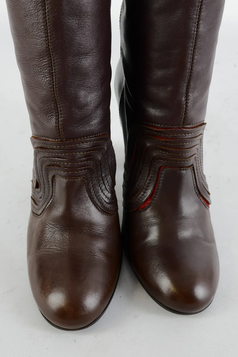 Stiefel Leder dunkelbraun