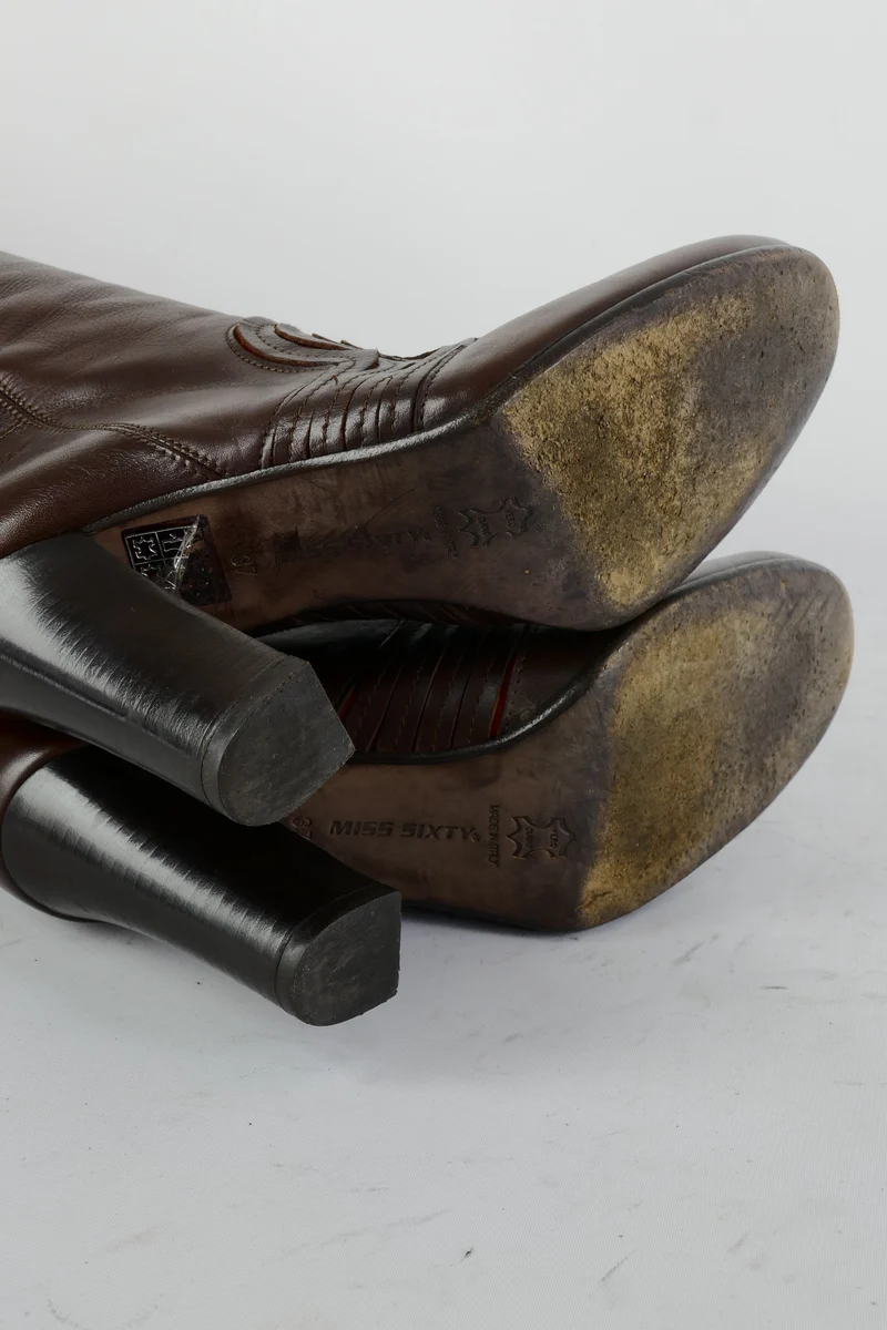 Stiefel Leder dunkelbraun