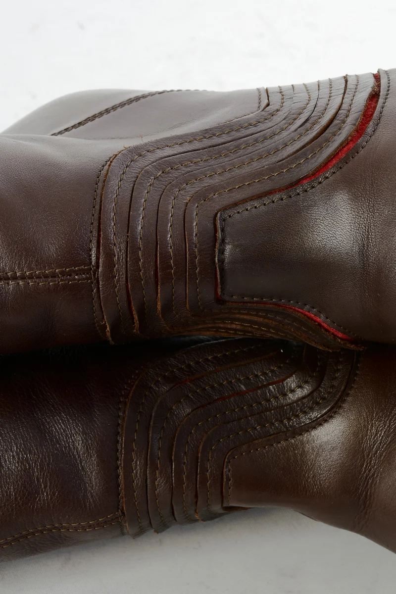 Stiefel Leder dunkelbraun