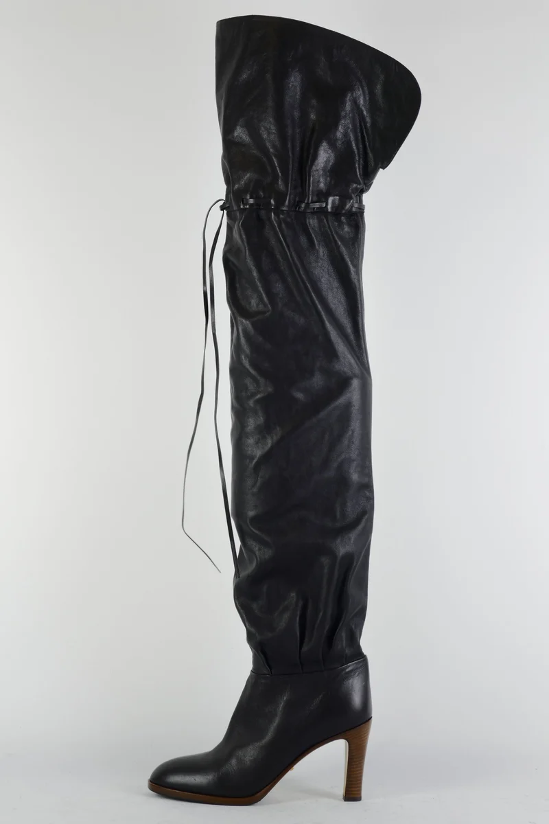 Overknees Leder schwarz