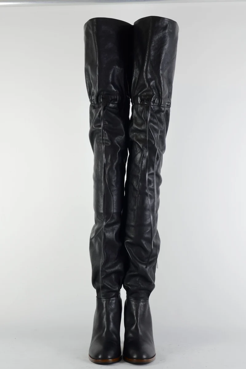 Overknees Leder schwarz