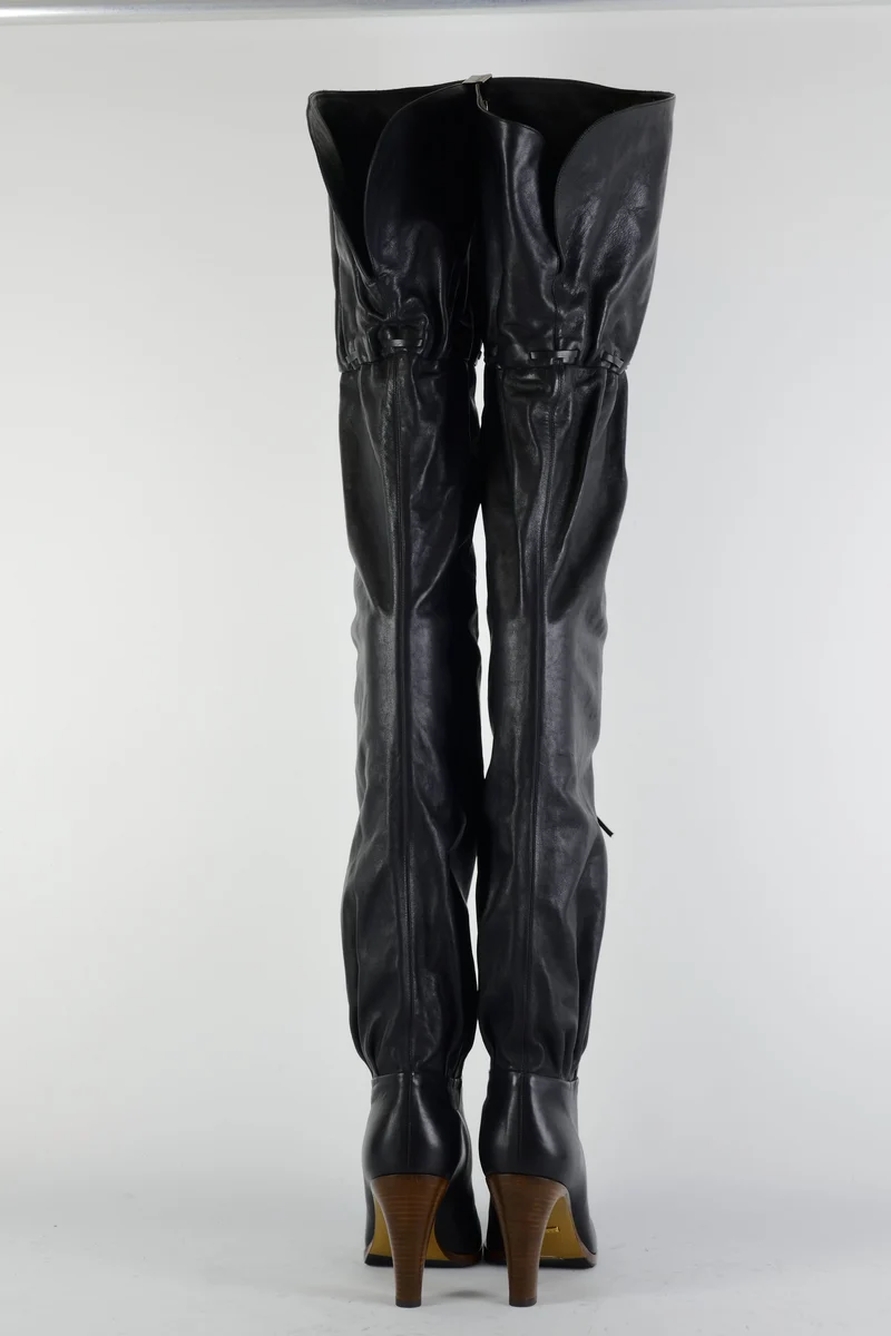 Overknees Leder schwarz