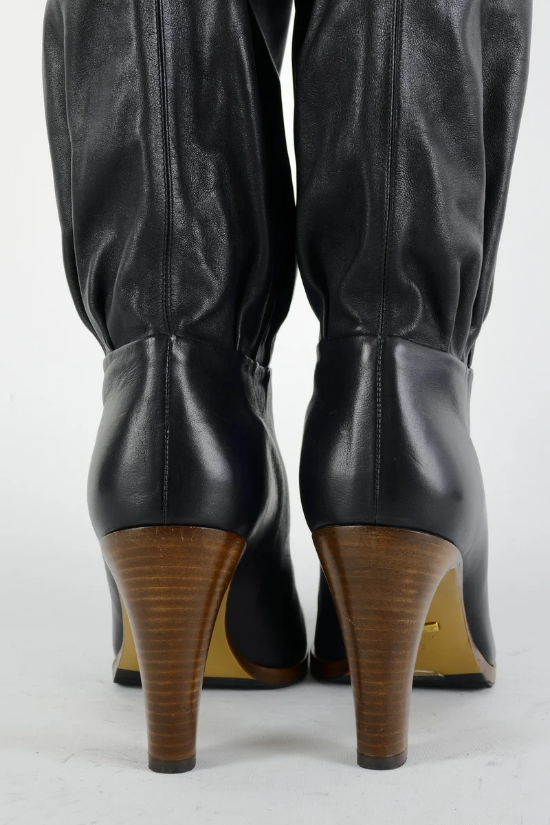 Overknees Leder schwarz