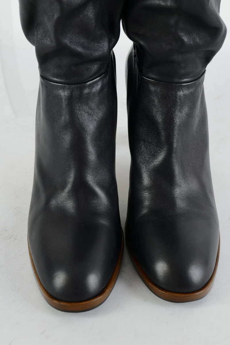 Overknees Leder schwarz