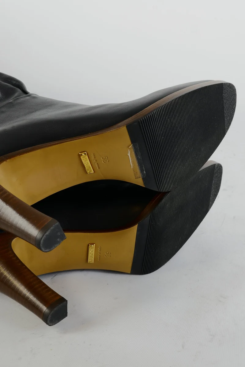 Overknees Leder schwarz