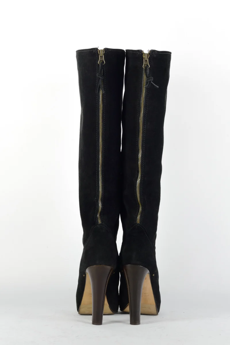 Stiefel Wildleder schwarz