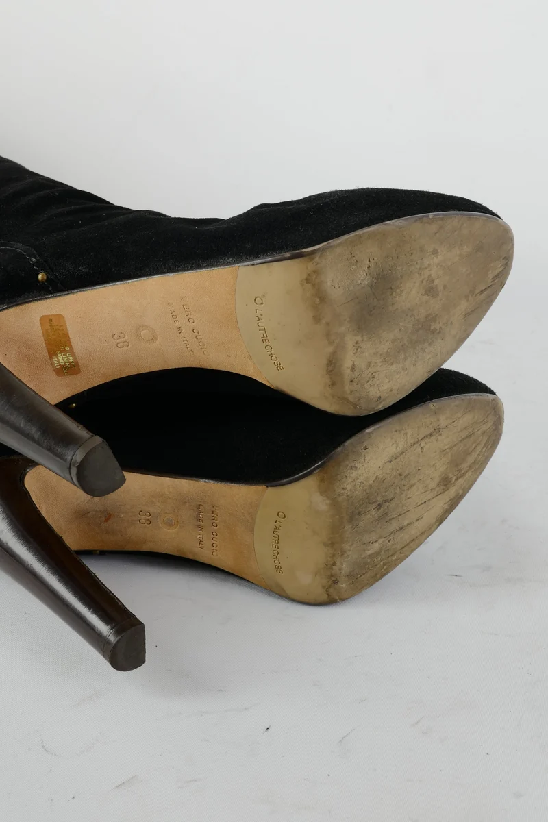 Stiefel Wildleder schwarz