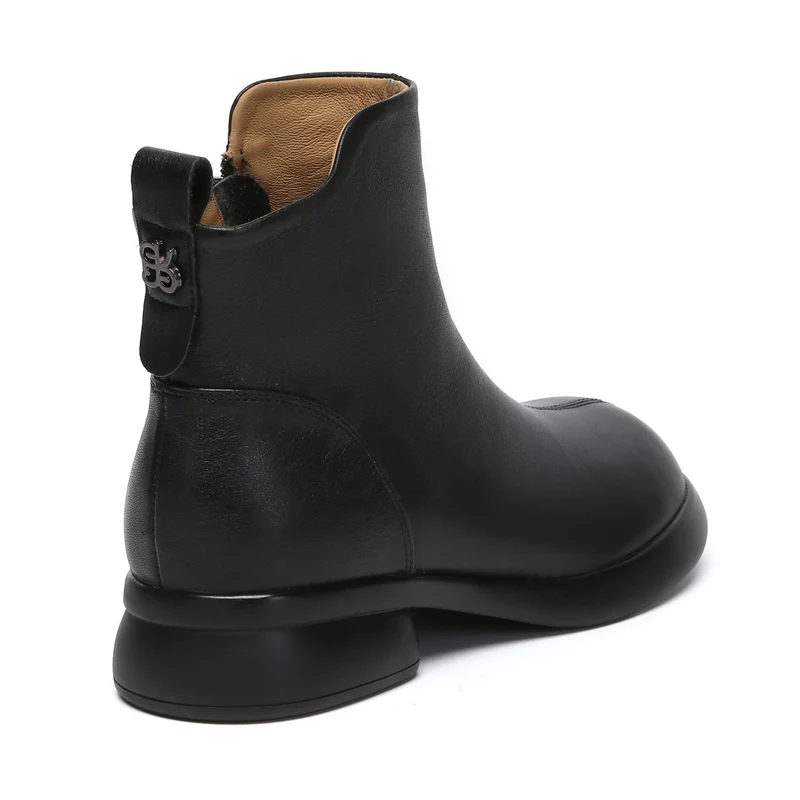 Caroline Leather Zip Ankle Boots