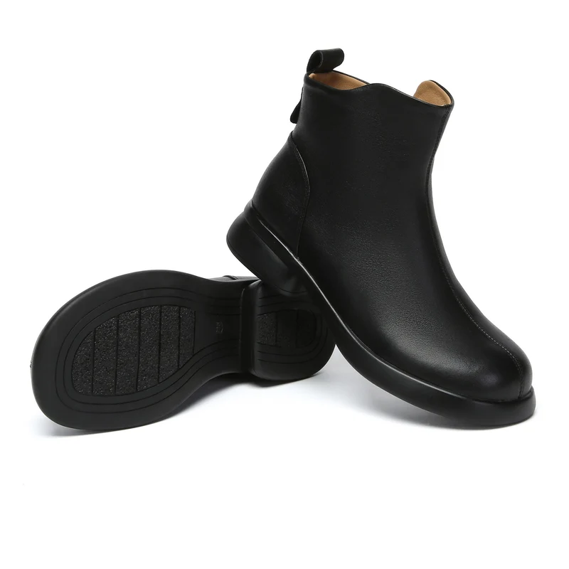 Caroline Leather Zip Ankle Boots