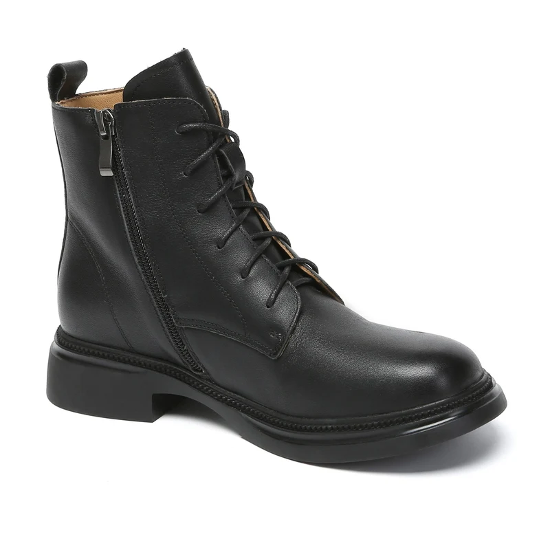 Gabriela Lace-Up Leather Ankle Boots
