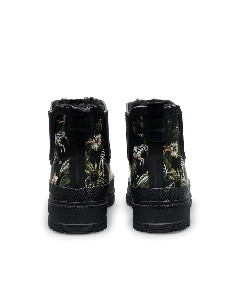 Bota de Agua Lua Fur Smooth Selva Black/Black