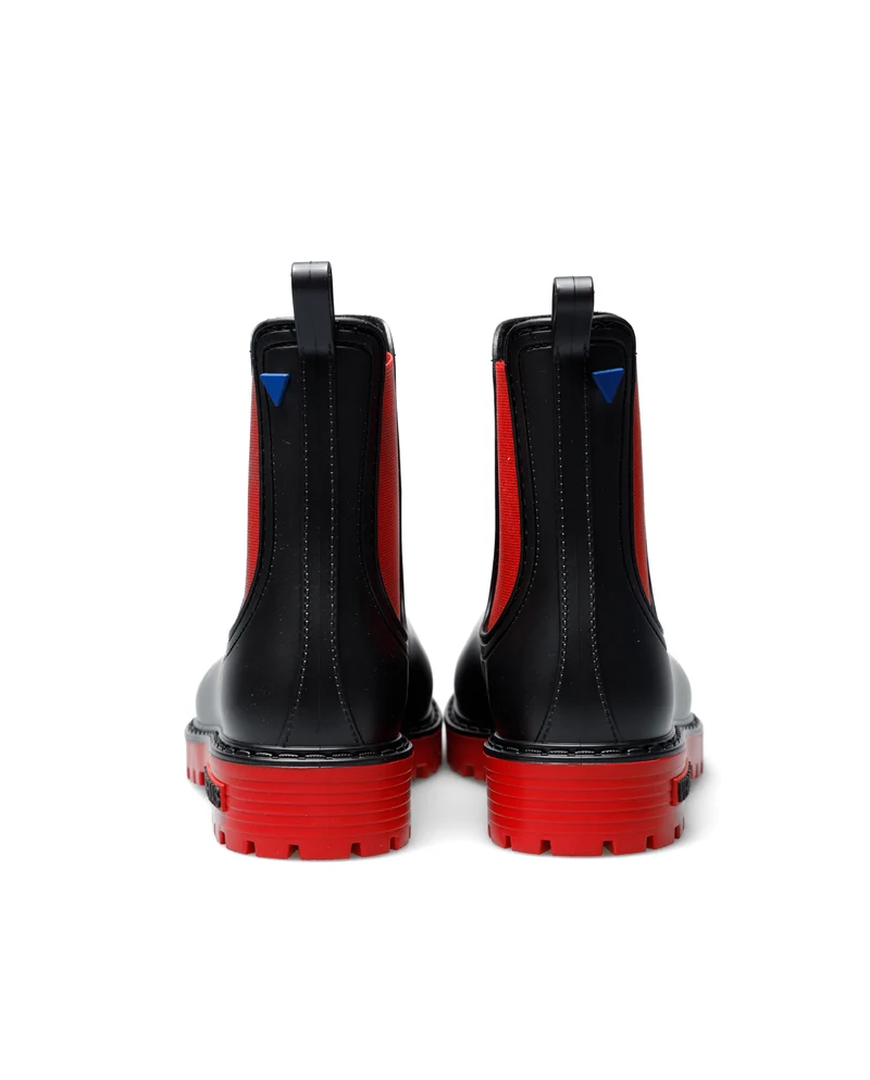 Botas Agua Gaudi Mate Negro-Rojo