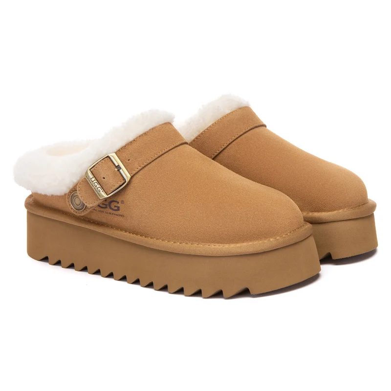 Pulse Buckle Strap UGG Platform Slippers