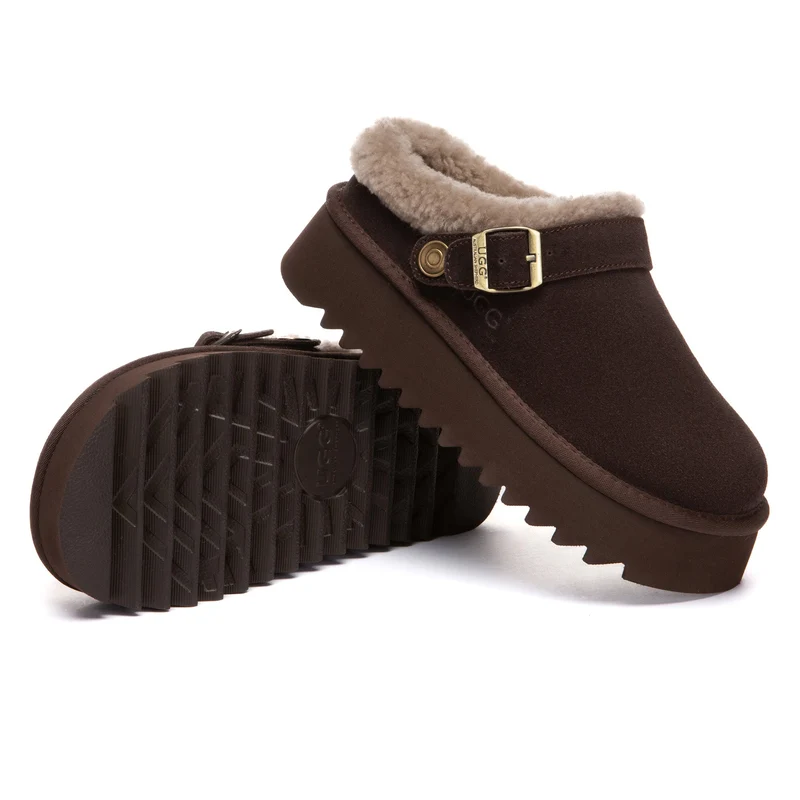 Pulse Buckle Strap UGG Platform Slippers