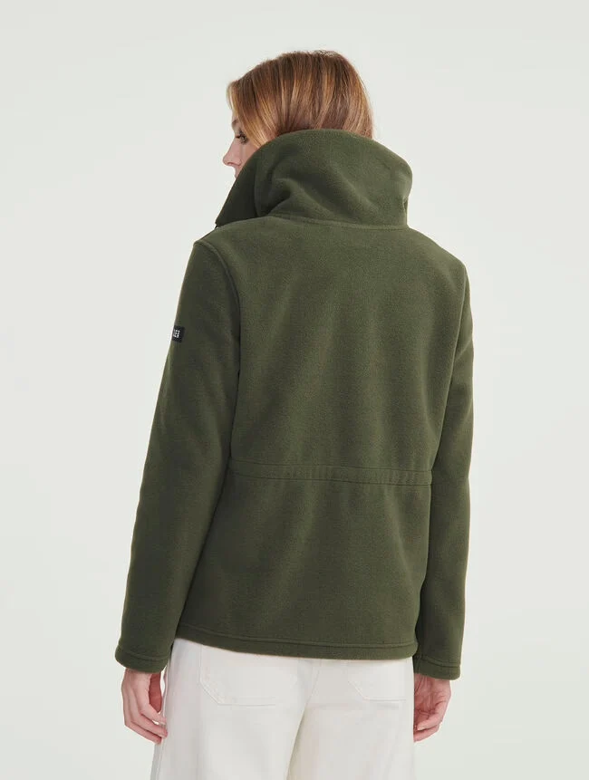Fleecejacke mit taillierter Passform aus zwei Materialien