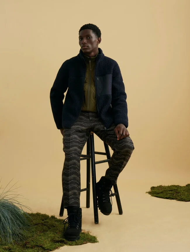 Sherpa-Fleecejacke mit Reißverschluss