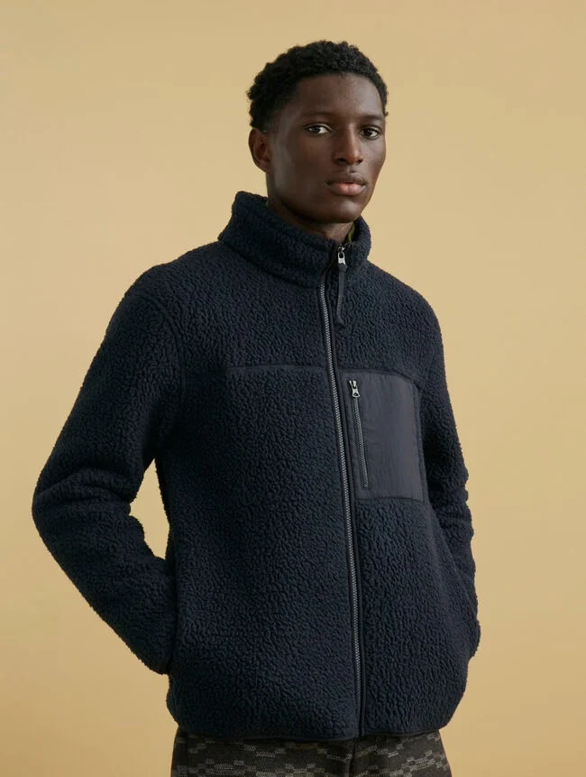 Sherpa-Fleecejacke mit Reißverschluss