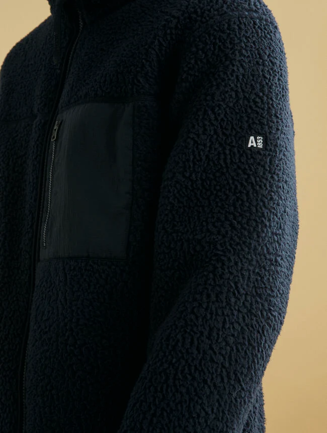 Sherpa-Fleecejacke mit Reißverschluss