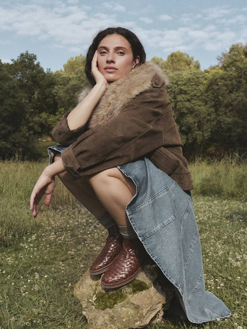 Botín Chelsea en piel trenzada para mujer | ISA-BL