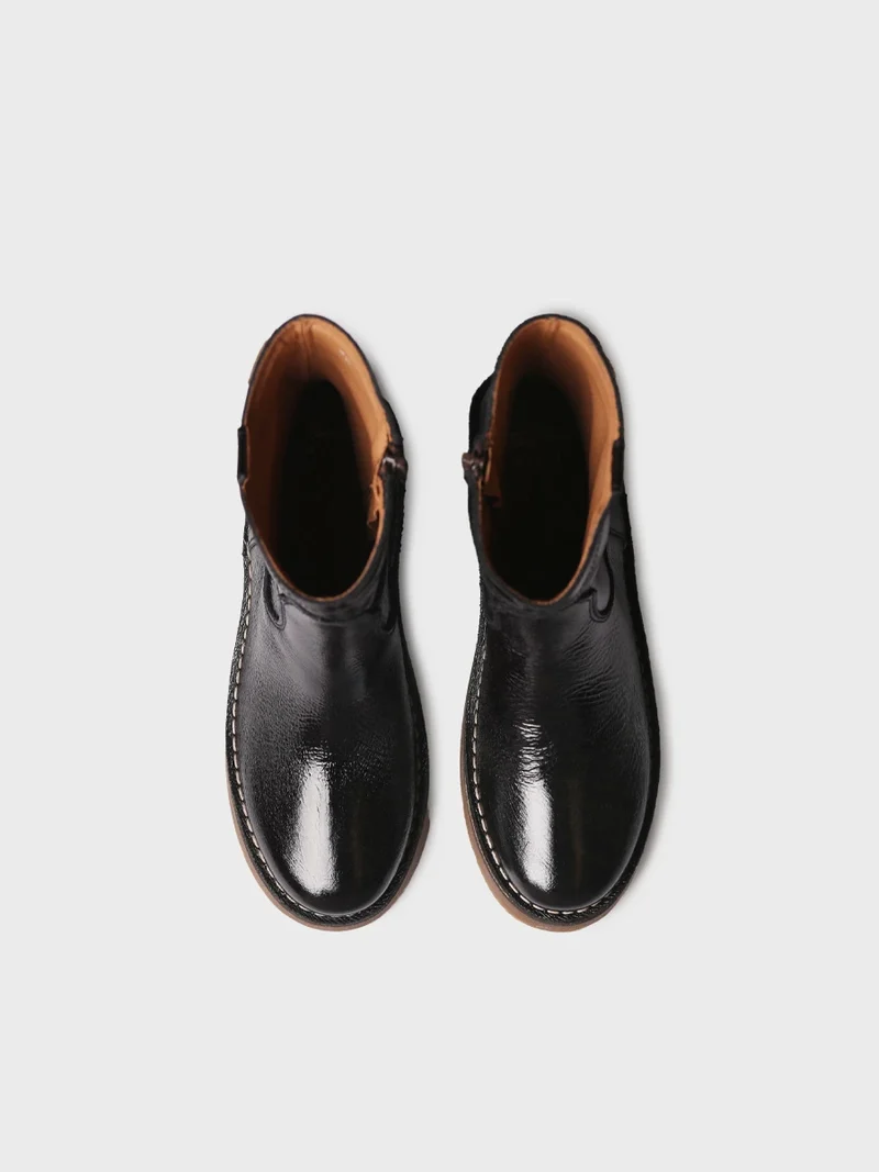 Botines de mujer en piel charol con cremallera lateral | IRIS-CA