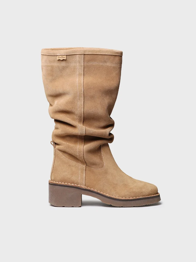 Bota alta en serraje para mujer | IONE-SY