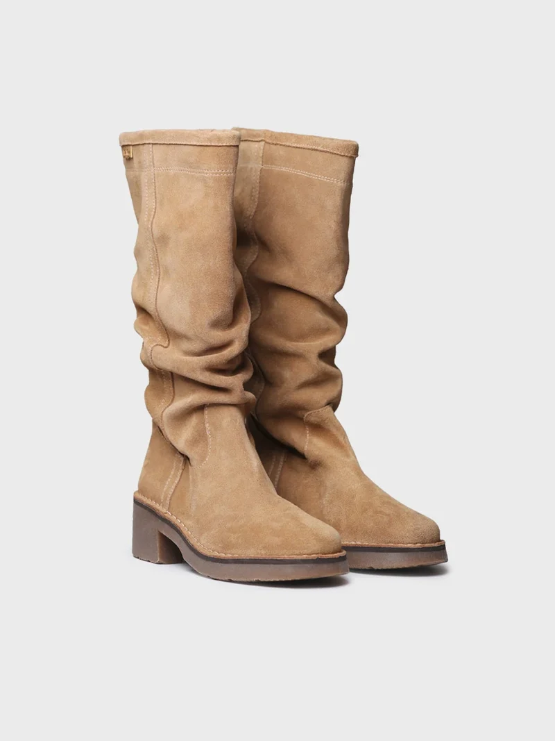 Bota alta en serraje para mujer | IONE-SY