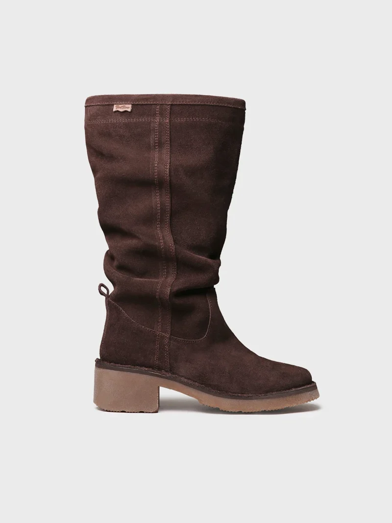 Bota alta en serraje para mujer | IONE-SY